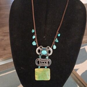 Chico's Vintage Turquoise and Silver Statement Necklace